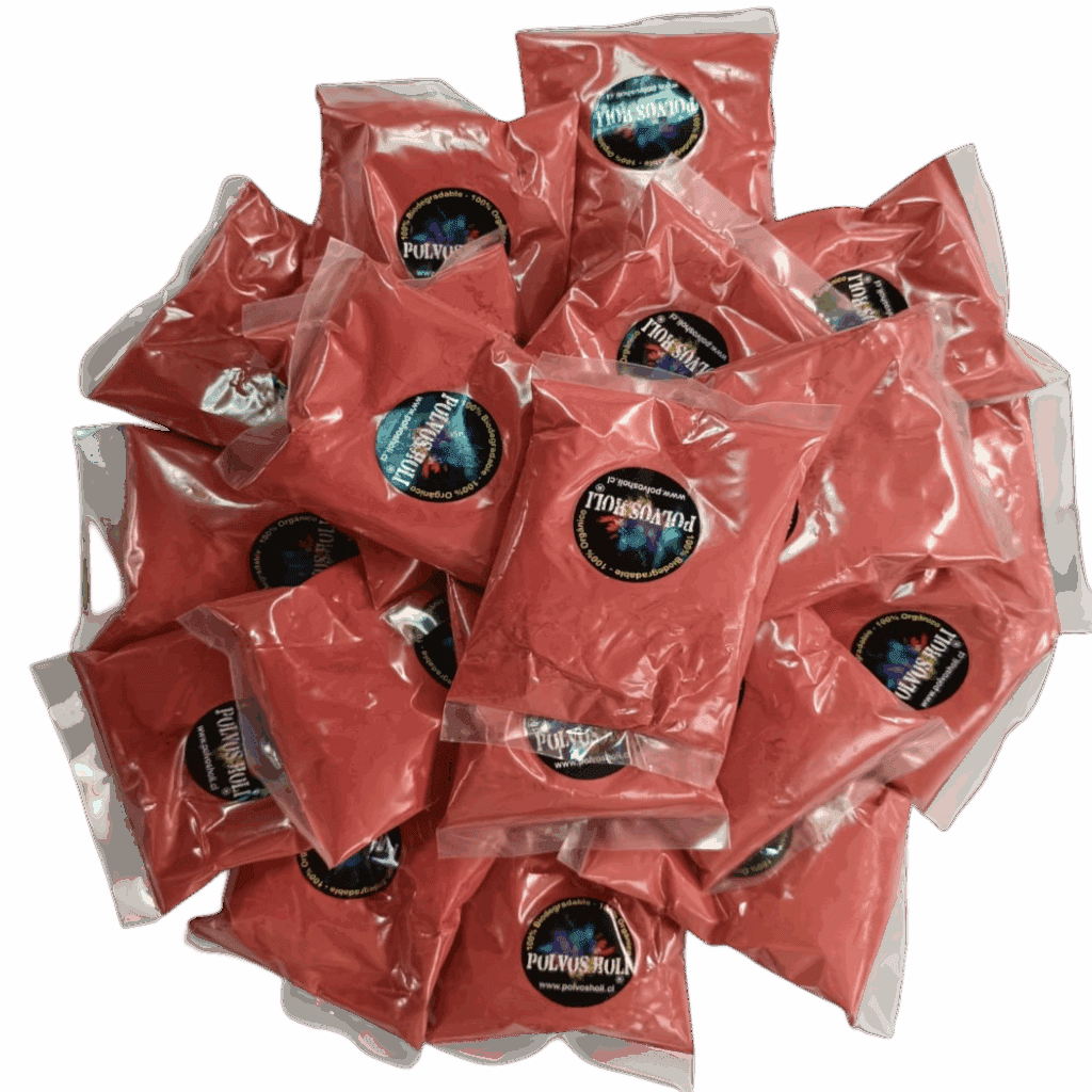 Pack 50 bolsas de 100 grs. Color Rojo – Polvos Holi